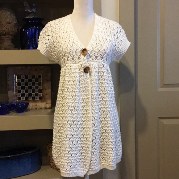 Free People Tops - Free People Cool Cream Crocheted Layering Tunic